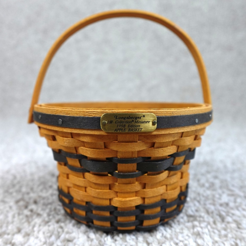 Longaberger 1998 JW Collection‎ Miniature Apple Basket with Box Liner COA